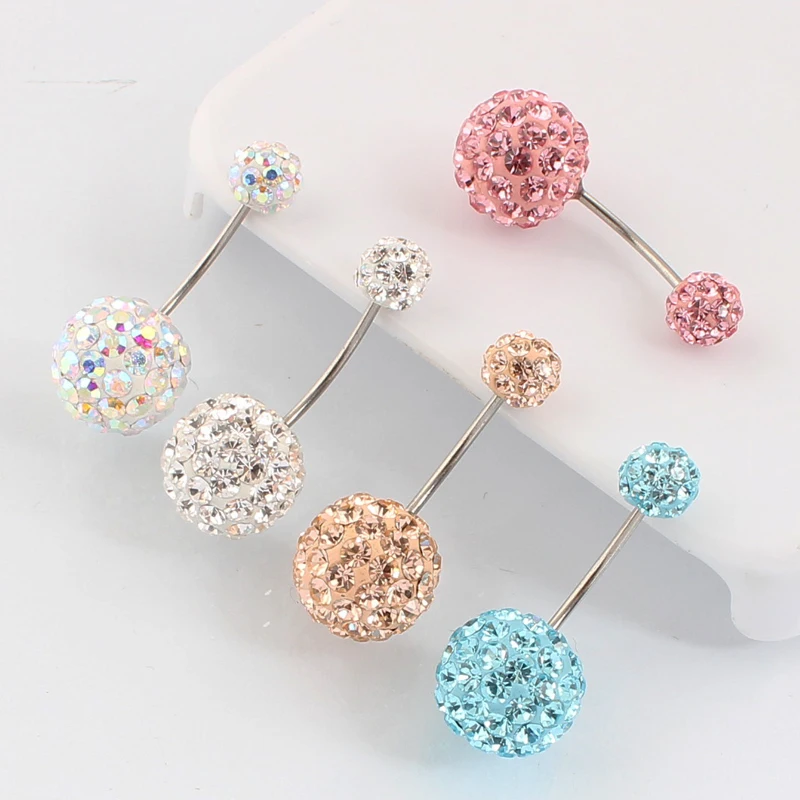 High quality Belly button rings Disco body piercing navel rings body jewelry Wholesale 20G Surgical Steel earring two uses