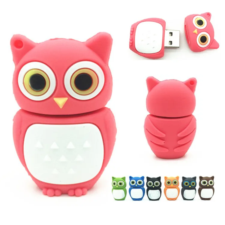 Hot Sale Cute Owl USB 2.0 Flash Drives External Storage Pendrive 64GB 32GB 16GB 8GB 4GB Cartoon Usb Flash Disk Best Gift