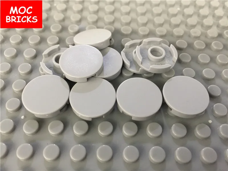 10pcs/lot MOC Bricks  White Light gray Dark bluish gray Tile Round 2 x 2 fit with 4150 Building Blocks DIY Toys kids gifts