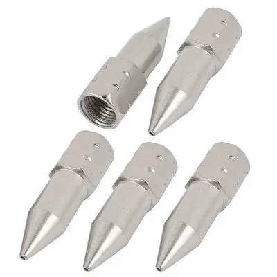 

5pcs 9mm Female Thread Dia Conical Grease Gun Nipple Coupler Silver Tone