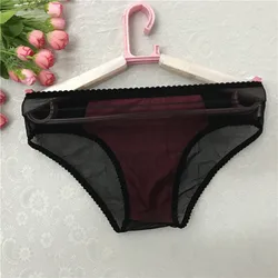 men's transparent breathable mesh fabric men's close-fitting soft trendy briefs sissy panties  jockstraps  gay men underwear