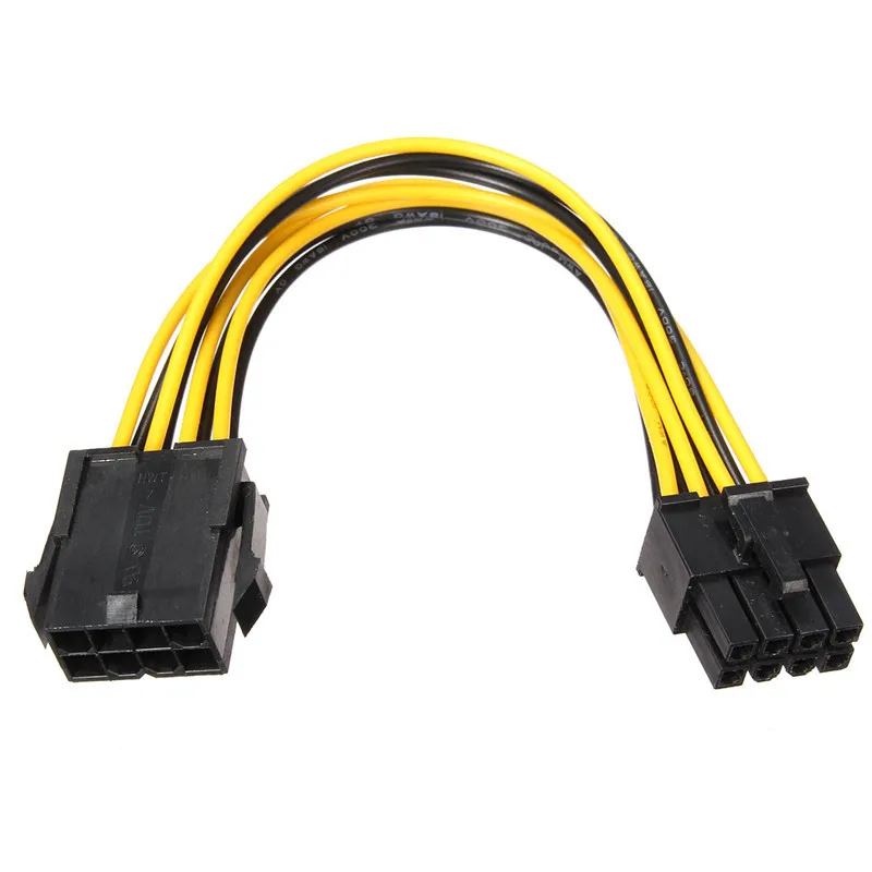 5pcs/Lot Video Card PCI-E 8Pin Male to 8 Pin Female GPU Power Extension Cable 20CM 18AWG