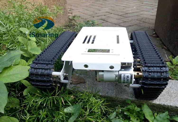 Original ismaring Stainless steel white Arduino crawler intelligent WIFI crawler tank robot base  Diy Tracked Crawler Caterpilla