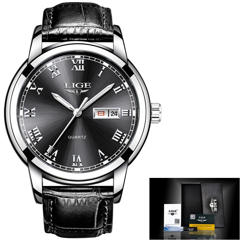 LIGE Top Luxus Marke Männer Sport Uhr Männlichen Casual Voller stahl Datum Armbanduhren herren Quarz uhren relogio masculino