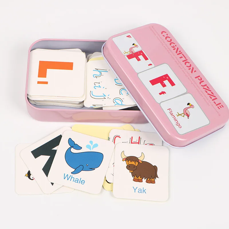 Cognitive card Learn English Word Puzzle Toy kid Educational Toys Baby Literacy Game Learning Cards Animal graphics color