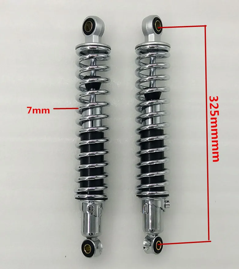 Chrome CG125 300mm /305mm/310mm/325mm 7mm spring Rear Shocks Absorbers for  Honda  CX500/Yamaha/Suzuki/Kawasaki/Dirt bikes/ATV