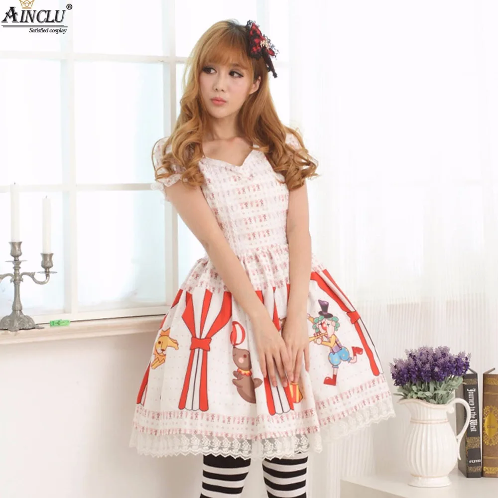 Asweet doce estilo feminino poliéster branco mágico macio adorável doce bonito princesa lolita vestido