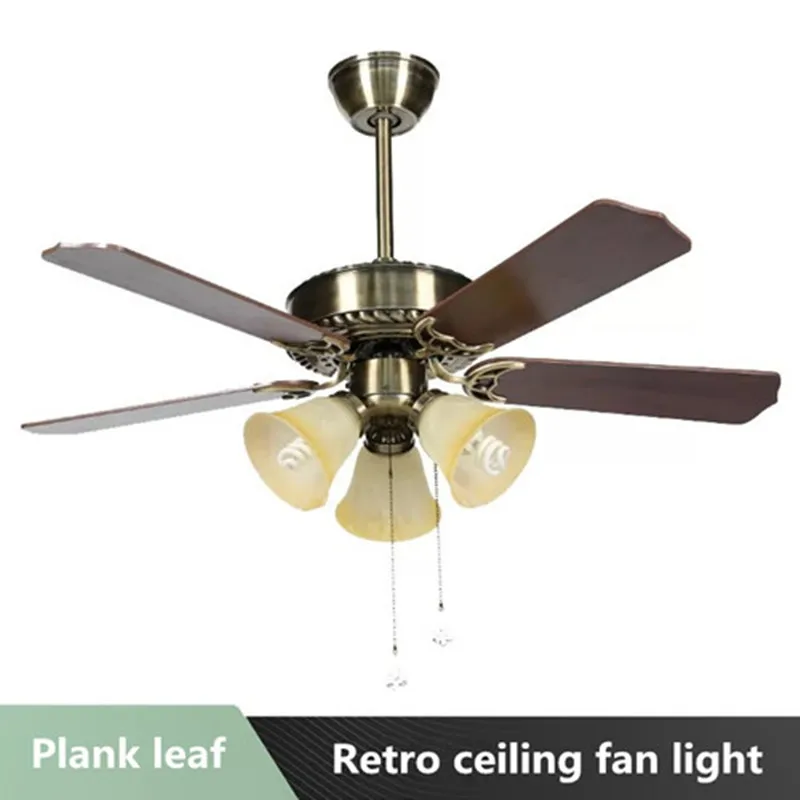 Modern minimalist ceiling fan light wood fan leaf LED smart mute dimming AC 220V 3642 inch dimmer for factory office living room