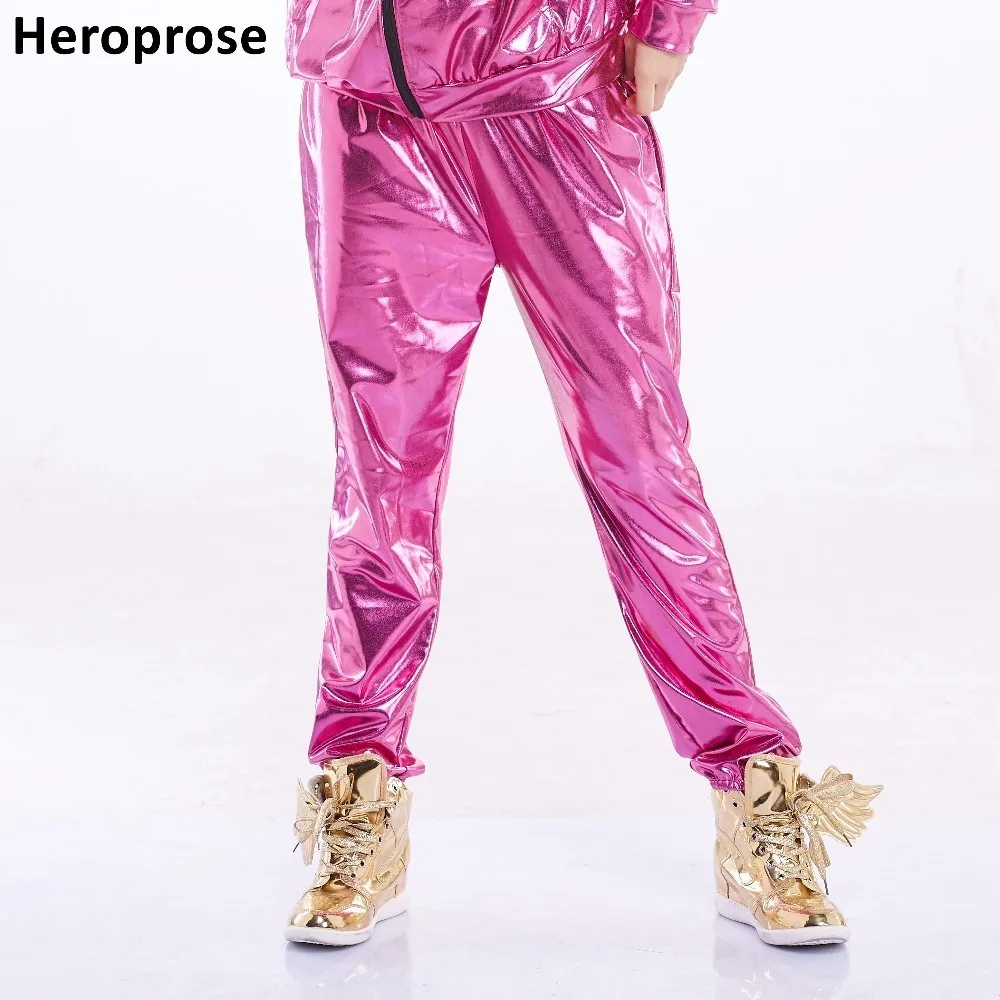 

Heroprose Summer Fashion Trouser For Women Mid Waist Dance Club Street Wide Leg Loose Long Bloomers Pink Hip Hop Harem Pants