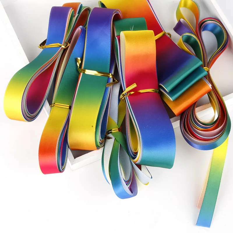 Breite 6/10/12/15/20/25/30/40/50mm Regenbogenfarbene Ripsbandbänder für Schleifen, Handarbeiten, DIY, Nähen, Bekleidung und Verpackungsmaterialien, 5 Yards / Rolle – Detail 8