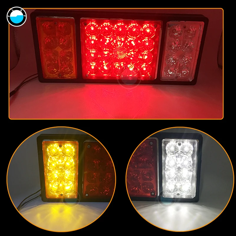 2pcs 12V/24 36 LEDs Waterproof Car Rear Tail Lights Lamp Brake Stop Light for Trailer Caravan Truck Lorry .