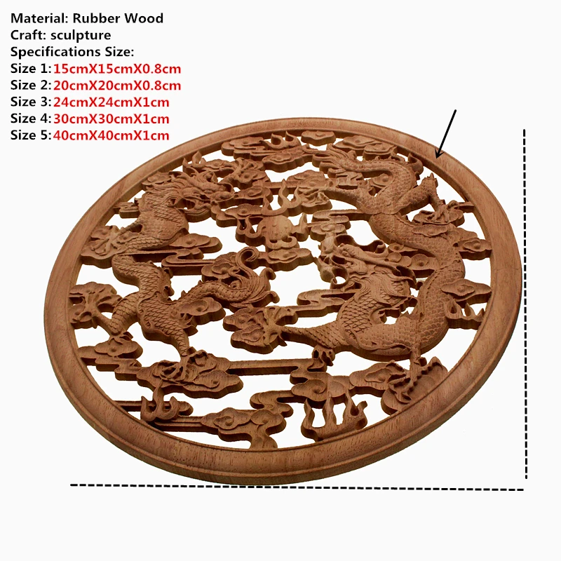 Floral Woodcarving Decal European Style Rubber Wood Carved Corner Applique Decor Frame Wall Doors Decorative Figurines