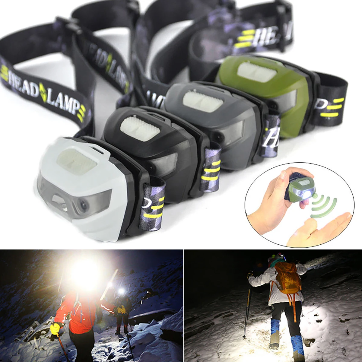 2019 New Motion Sensor Rechargeable LED Mini Headlamp USB Headlight Head Torch 5 Modes