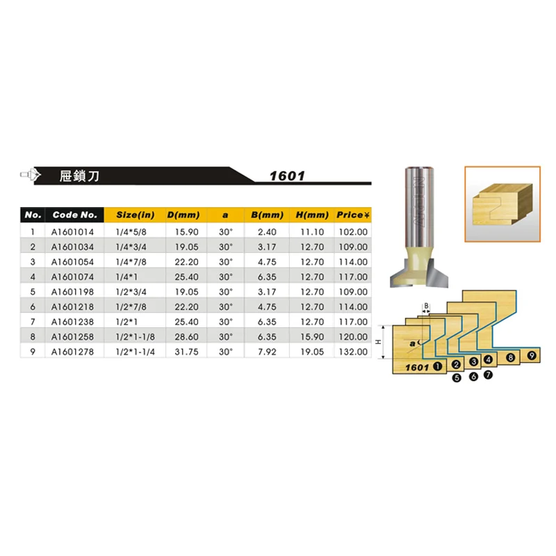 1pcs 1/2 Dovetail Straight T-Slot Arden Router Bit- 1/2*1*25.4mm 2 Flute Trimming Router Bits For Wood Endmill Milling Cutter