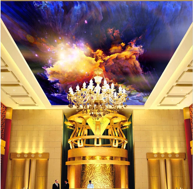 

Custom universe wallpapers, colorful dream star for the living room bedroom KTV bar ceiling wall vinyl Papel de parede