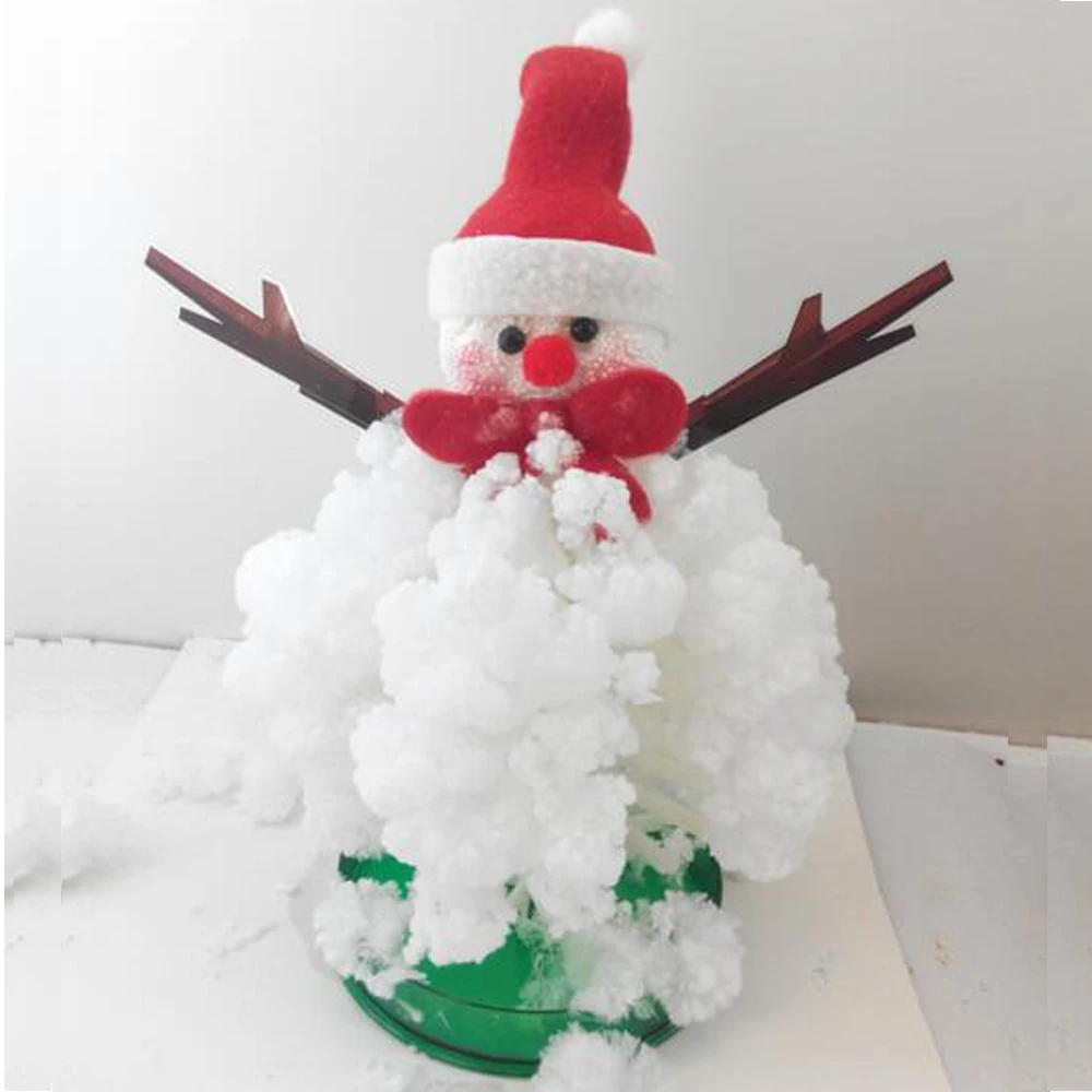 

2020 H22xW9cm White Magic Growing Paper Snowman Tree Snow Man Crystals Christmas Trees Funny Educational Kids Toys For Children