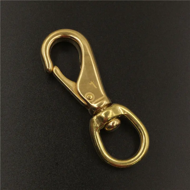 Solid Brass Swivel Eye Snap Hook Multi-use Boat Hook Fob Clip Horse Gear Marine Pet Rope Clips 6/8\