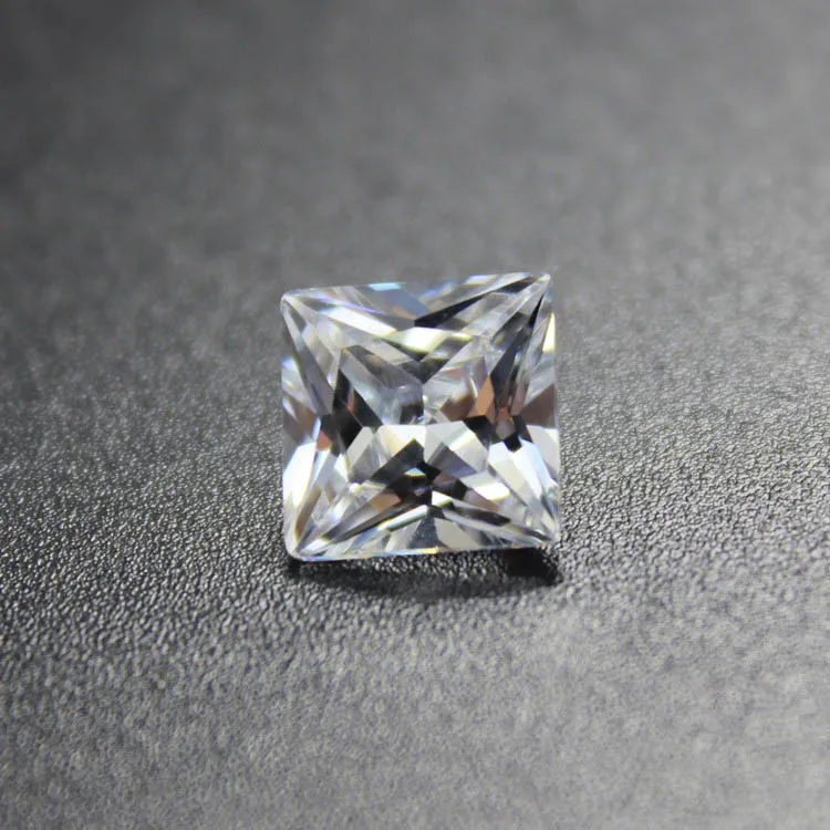 princess cut square shape SQ cubic zirconia CZ stone beads for DIY jewelry making faceted loose stones Shiny