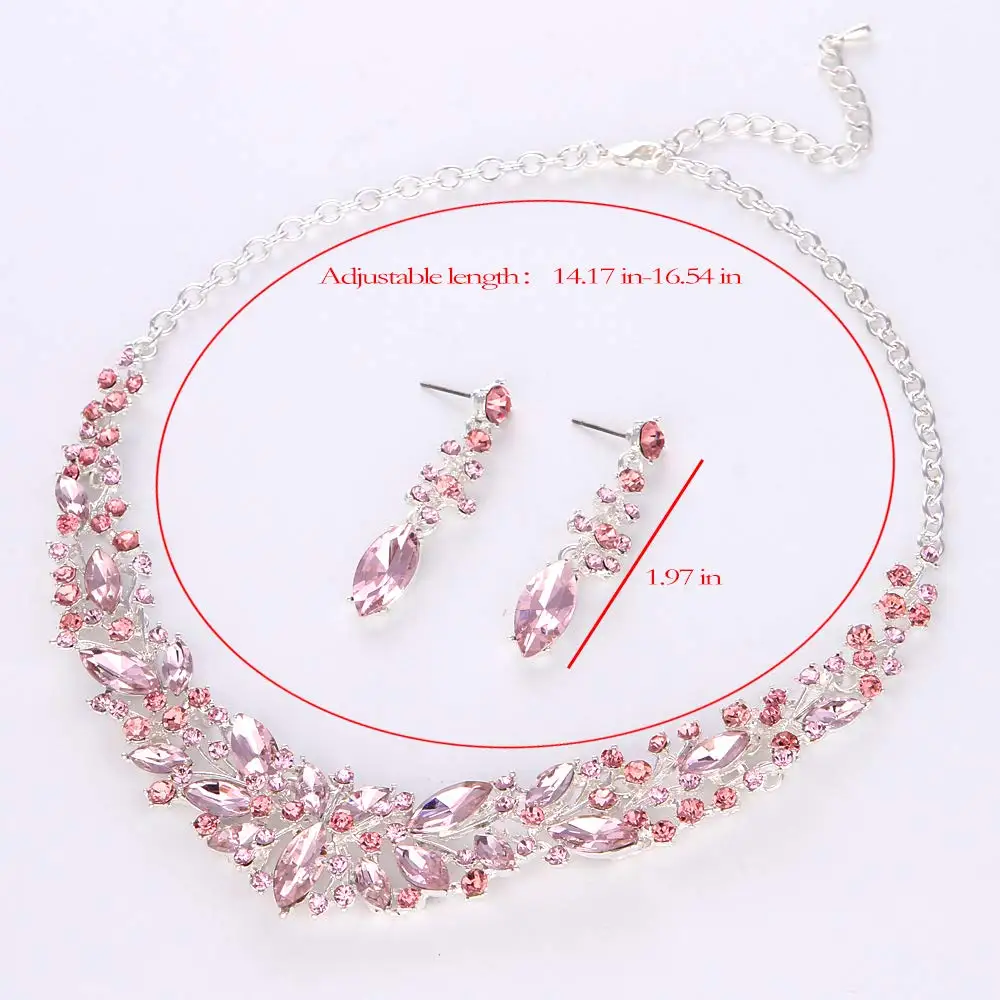 Fashion Delicate Crystal Rhinestone Jewelry Sets With Crowns Bridal Wedding And Party Dress Necklace  For Birdesmaid Women Gift