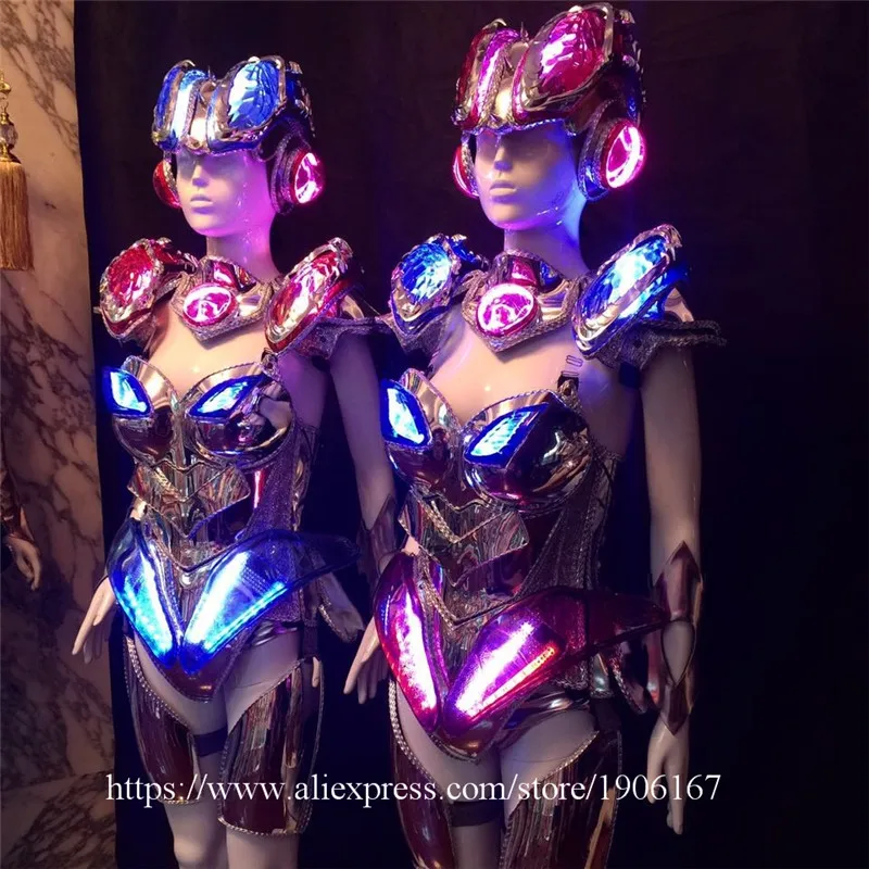 Fashion Led Luminous Catwalk Show Clothes Flashing Sexy Lady Evening Dress Led Cosplay Ballroom Stage Dance Show Costume