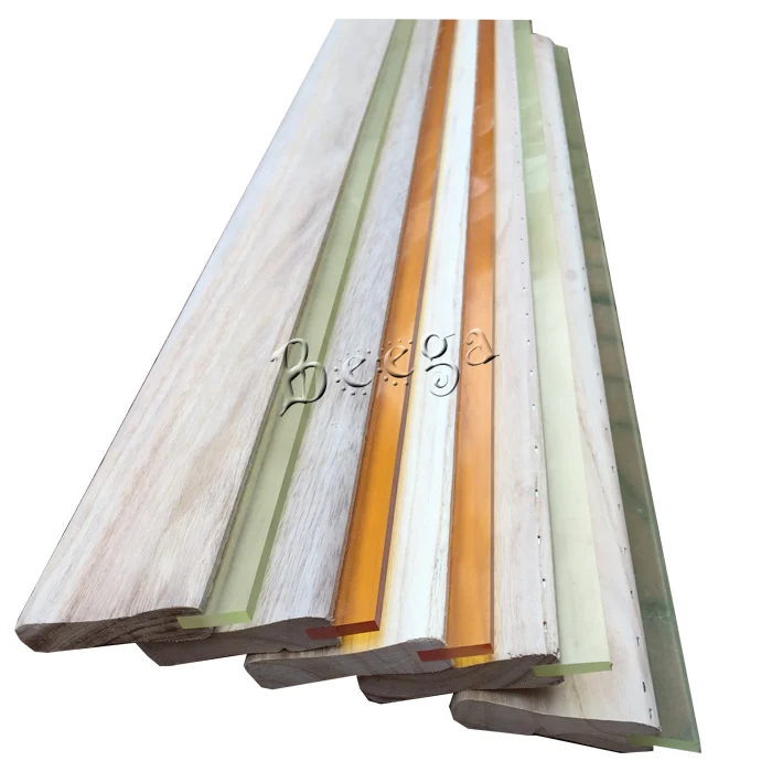 One Piece Squeegee with Wooden Handle 75 Hardness Silk Material 14CM Length 11CM Width