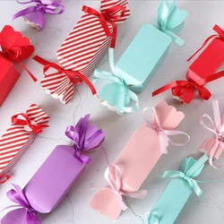 10pcs Wedding Favor Box and Bags Sweet Candy Boxes Baby Shower Treat Kids Birthday Christmas Cracker Box Event Party Supplies