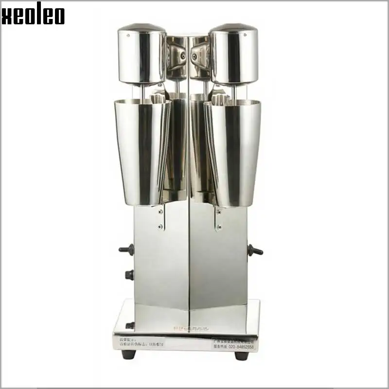 Xeoleo Milkshake machine Stainless Steel Milk Shake Machine Double Head Drink mixer Make Milks Foam/Milkshake Bubble Tea Machine