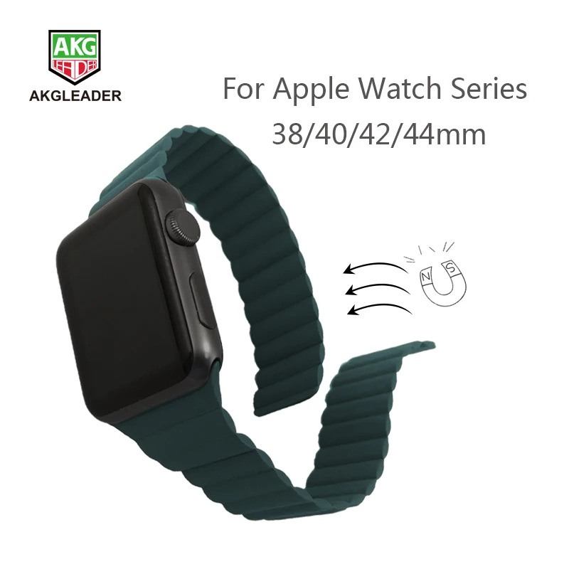 For Apple Watch 6 Newest Watch Strap 40/44mm Leather Double Magnetic Clasp Wrist Bands For Apple Series 5 4 3 2 1Watchband 42mm