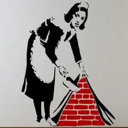 Banksy Maid Comic Picture Wall Sticker Home Decoration Vinyl Wallpaper Adesivo De Parede Wall Stickers Home Decor