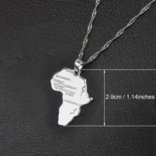Africa Map Pendant Necklace for Men Women #5