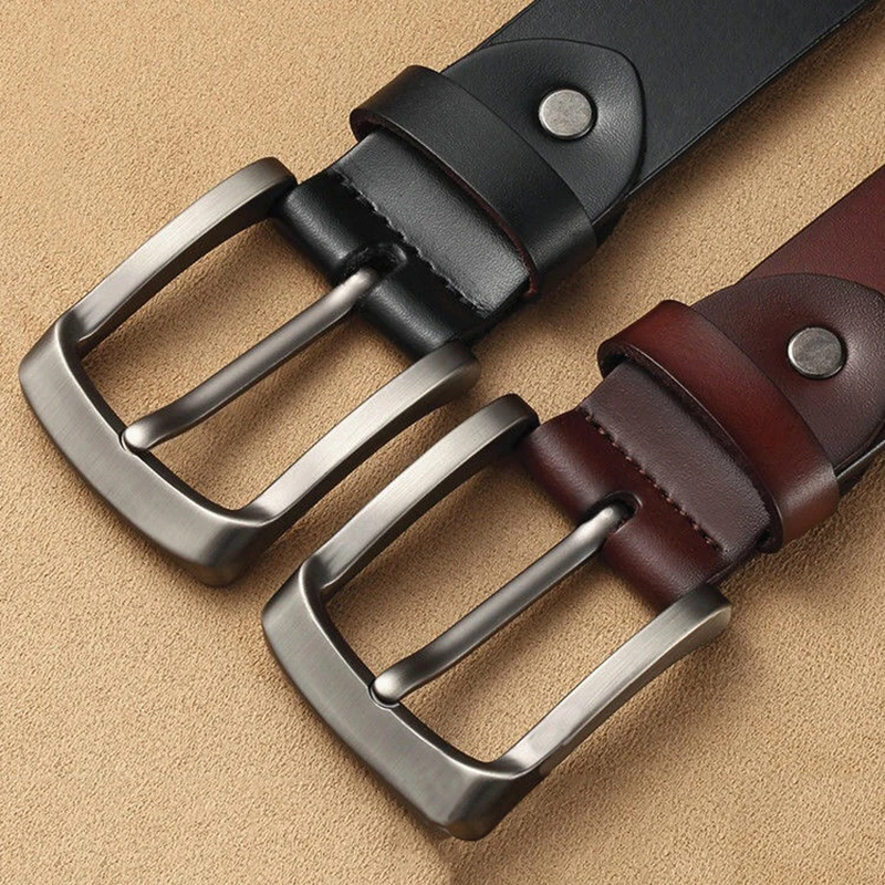 DINISIBOU- Ceinture en cuir véritable pour homme, accessoire de marque de luxe, de haute qualité, en peau de vache