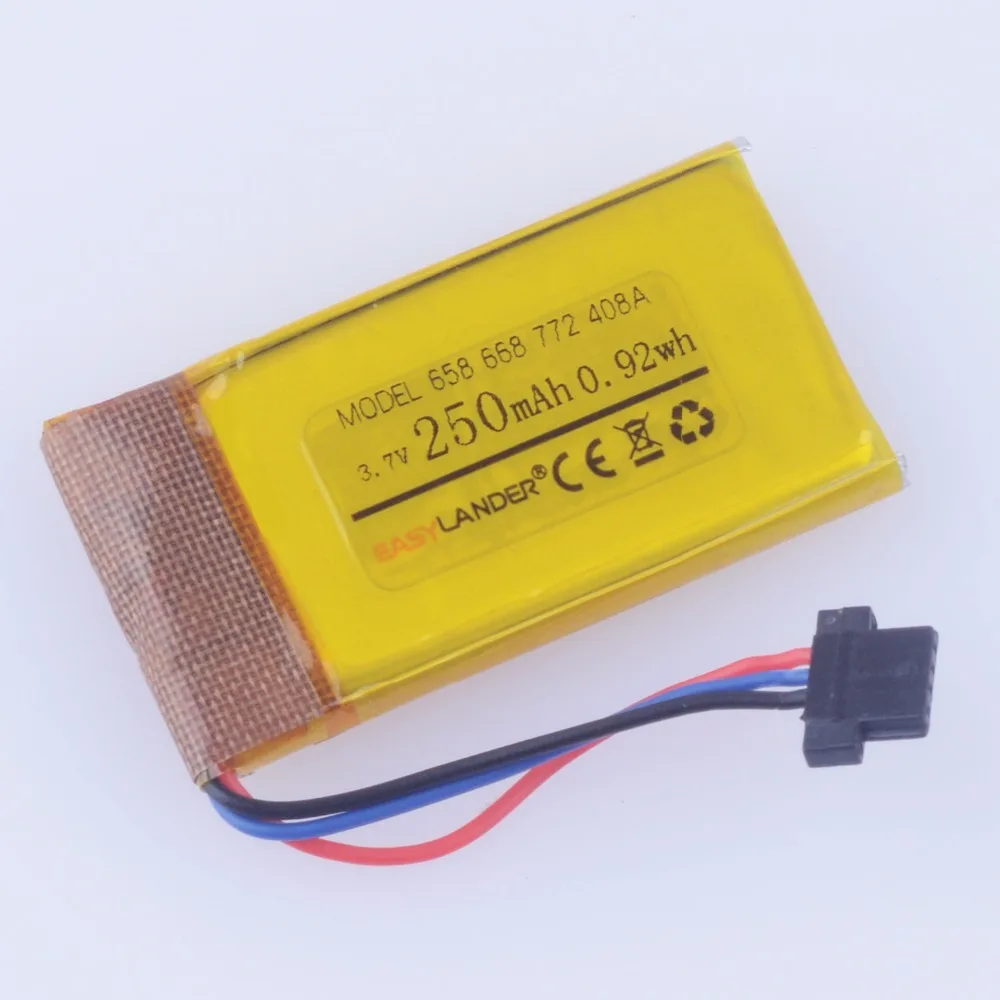 3.7V 250mAh Lithium li-Polymer Li-ion Battery For DVR MIO mivue 658 668 680 688 772 368A 528 536 408A Driving recorder