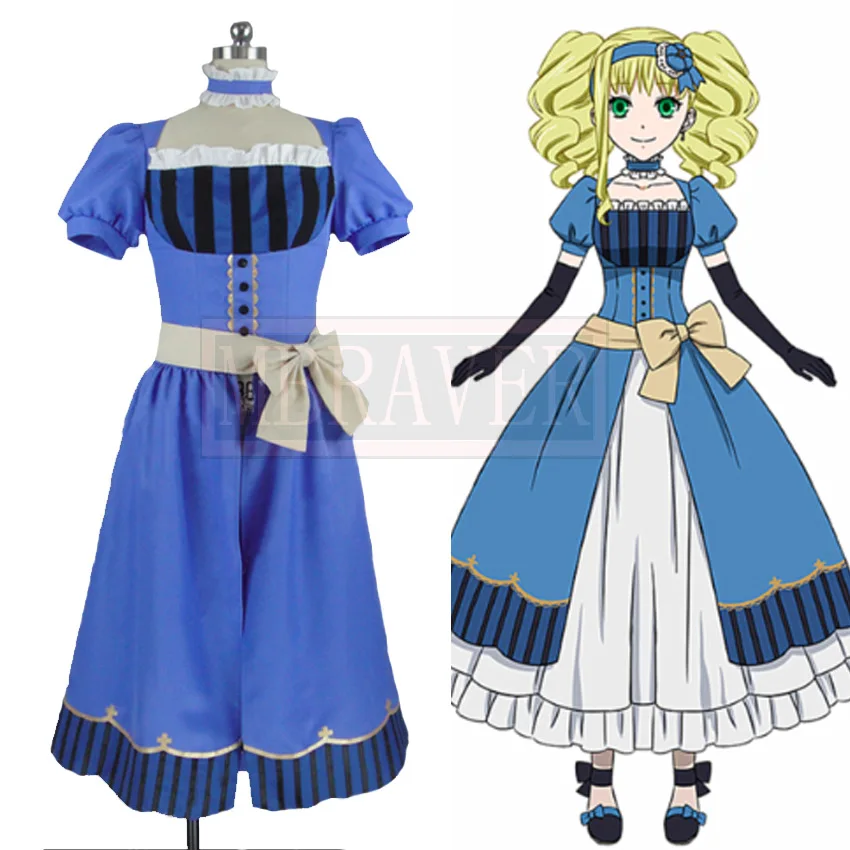 

Black Butler Kuroshitsuji: Book of the Atlantic Elizabeth Midford Cosplay Costumes Full Set Adult Women Blue Dress Custom-Made