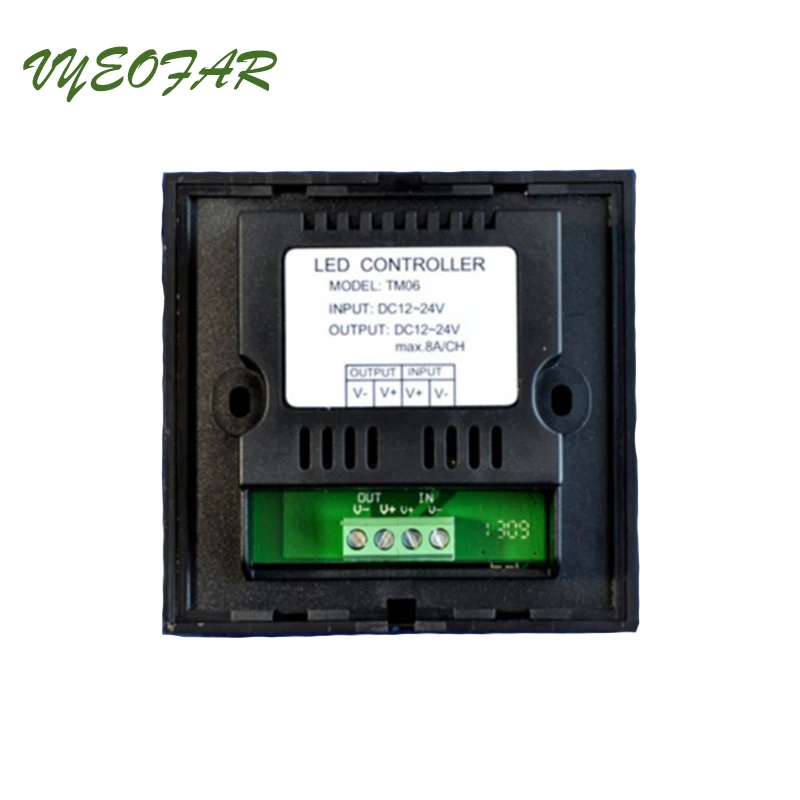DC12V 24V Touchable Panel Dimming Controller TM06 8A Output For 5050 3528 Single Color String Light Wall Mount 86mm Strip Dimmer
