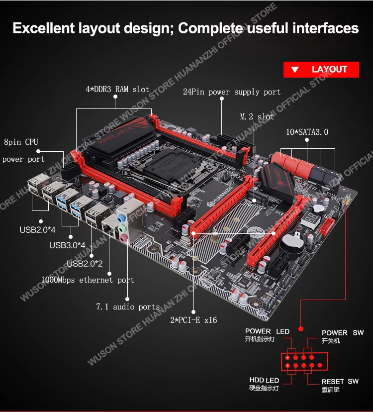 Imagem -05 - Huanzhi Placa-mãe com Compartimento Duplo M.2 Cpu Xeon e5 2676 v3 Ram 64g 4*16g Combinação Melhor à Venda