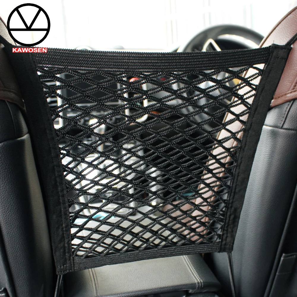 KAWOSEN 20kg Load Strong Elastic Car Mesh Net Bag Between Car Organizer Seat Back Storage Bag Luggage Holder Pocket CMNB01