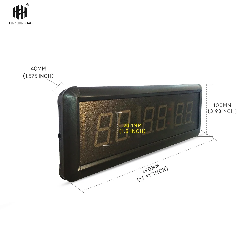 

1.5inch 6 digit LED Timer Boxing GYM Crossfit tabata EMOM interval Programmable Countdown/UP stopwath Real time clock