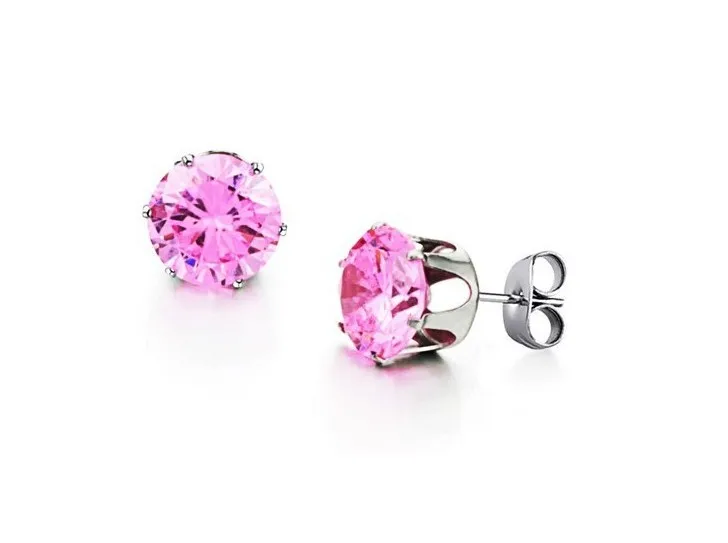 LUXUKISSKIDS 10Pair/Lot Y2K Cute Pink Zircon Earrings Sets Korean Fashion Small Stud For Women/Girl Romantic Wholesale Jewelry