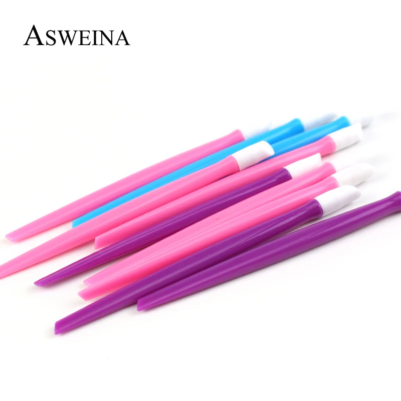 2018 New 10pcs High Quality Cute Plastic Nail Cuticle Pusher Hight Quality Nail Stickers Pushers Manicure Nail Tools For Girls