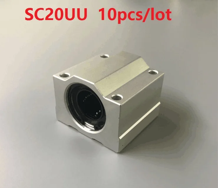 

10pcs/lot SC20UU SCS20UU 20mm bearing linear case unit linear guide shaft blocks CNC router 3D printer parts guide