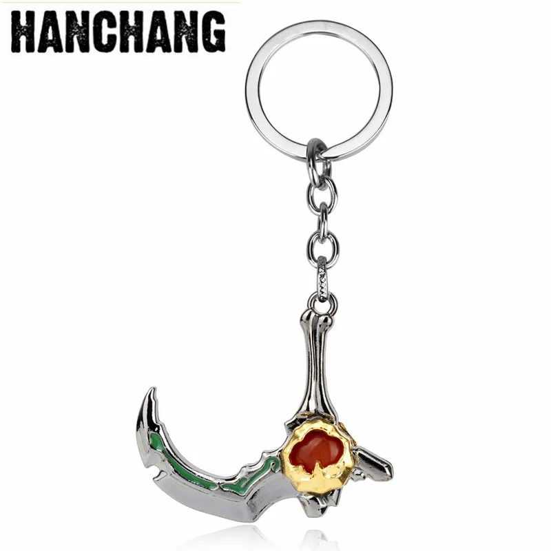 Game Dota 2 Keychain Pudge Hook Sword Weapon Pendant Keyrings Fans Cosplay Jewelry Gift