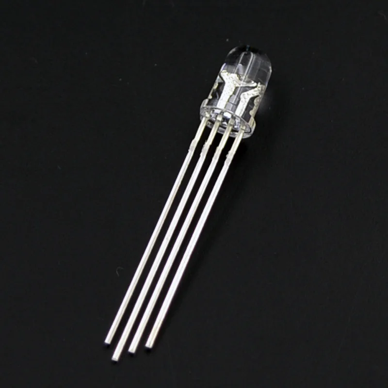 Free shipping 100pcs 5mm RGB LED Common Cathode Tri-Color Emitting Diodes f5 RGB