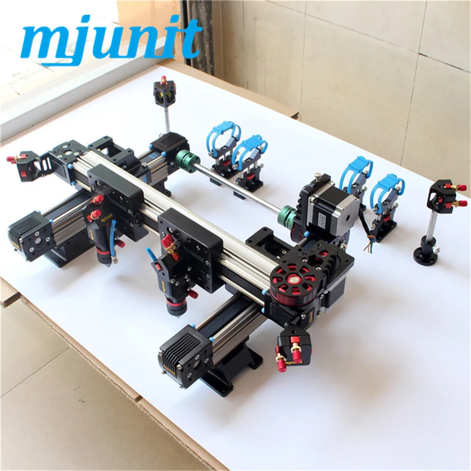 

mjunit laser machine dual heads asynchronous belt drive linear actuator moving independently guide rail 2 axis slide table XY