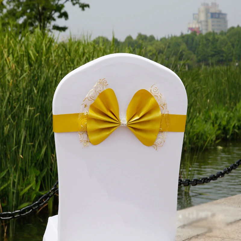 11colors PU free tie bowknot wedding chair cover wedding party chair back decoration 10pcs/lot