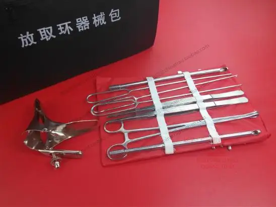 Medical gynaecology instruments SUS 304 stainless still full set place and extraction intrauterine ring surgical tools Extractor