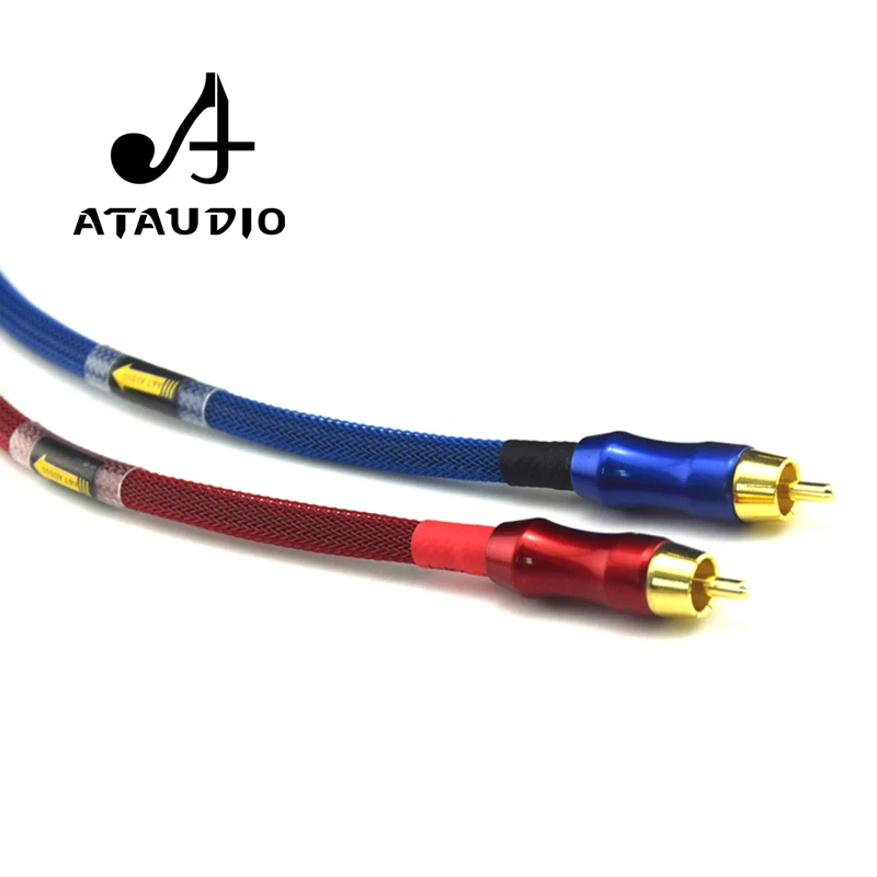 ATAUDIO 1 Pair Canare Hifi Rca Cable Hi-end 6N OFC 2RCA Male to 2RCA Male Cable