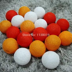 Christmas Light String Cotton Ball, Orange Tone, Holiday Decoration Lights, Lamps, String, 3M, 20Balls/Set