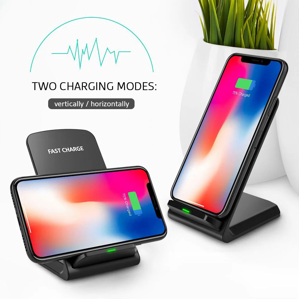 FDGAO Fast Wireless Charger For iPhone 15 14 13 12 11 Pro X XS Max XR USB Quick 10W Charging Holder Pad for Samsung S24 S23 S22