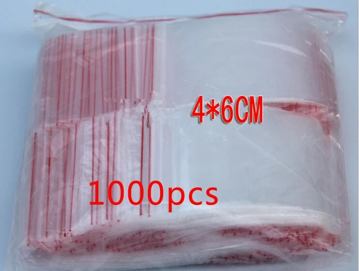 

1000pcs 4x6cm pe transparent travel gift packaging bags plastic bag for necklace/jewelry diy custom ziplock clear self seal bags