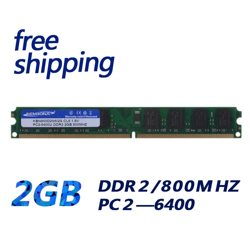 

KEMBONA Full tested LONGDIMM DESKTOP DDR2 2GB RAM PC2-800MHZ Computer Memory 240PIN Work for A-M-D Motherboard